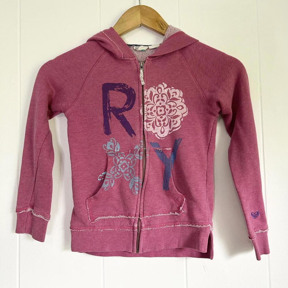 Vintage y2k Roxy Girl Zip Up Jacket Outerwear Kids Size 6 Girls XS - Picture 1 of 6
